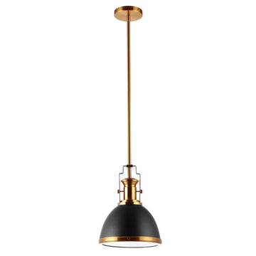 Homer Modern Industrial Iron LED Dome Pendant - JONATHAN Y